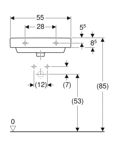 Раковина 55х44 см Geberit Smyle Square 500.259.01.1