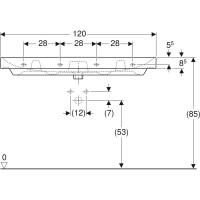 Раковина 120х48 см Geberit Smyle Square 500.225.01.1