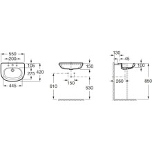 Раковина 55х42 см Roca Meridian 32724S000