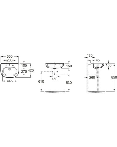 Раковина 55х42 см Roca Meridian 32724S000