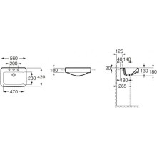 Раковина 56х42 см Roca Senso Square 32751S000