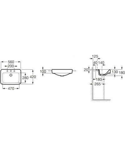 Раковина 56х42 см Roca Senso Square 32751S000