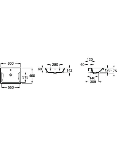 Раковина 60х46 см Roca The Gap 3270M1004