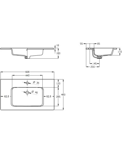 Раковина 60,5х46 см Roca The Gap 3279A8000