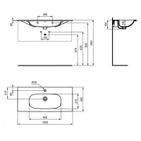 Раковина 100х45 см Ideal Standard Tesi T3508V1