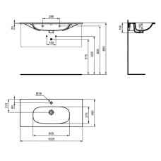 Раковина 100х45 см Ideal Standard Tesi T3508V1
