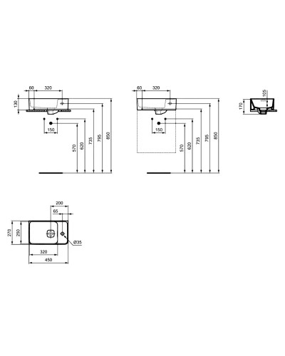 Раковина 45х27 см Ideal Standard Strada II T299401