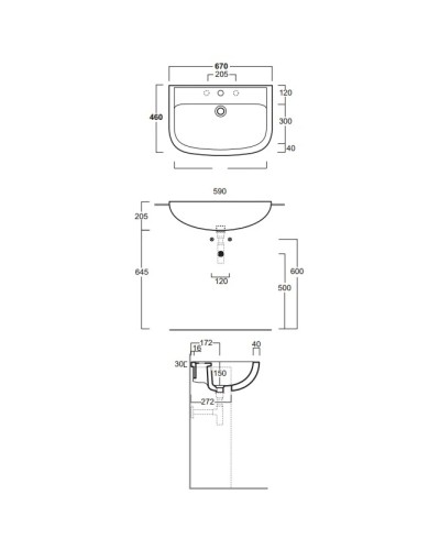 Раковина 67x46 см Simas Lavabi d'arredo S57 bix1