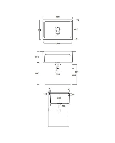 Раковина 75x50 см Simas Q500bi
