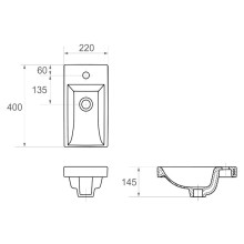 Раковина 40х22 см Velvex Como S-UM-COM40/1