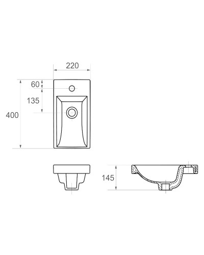 Раковина 40х22 см Velvex Como S-UM-COM40/1