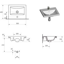 Раковина 50х40 см Velvex Como S-UM-COM50/1