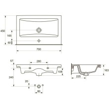 Раковина 70х45 см Velvex Como S-UM-COM70/1