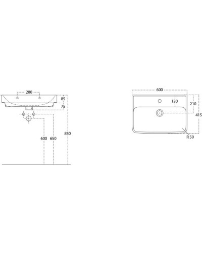Раковина 60х41,5 см BelBagno Neon 19060