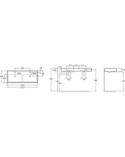 Раковина 121,2х46,6 см Jacob Delafon Vivienne EXBL112-BCM