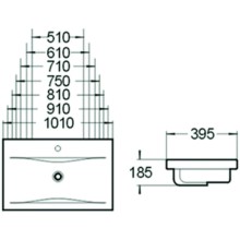 Раковина 101х39,5 см SantiLine SL-2101 (100)
