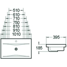 Раковина 101х39,5 см SantiLine SL-2101 (100)