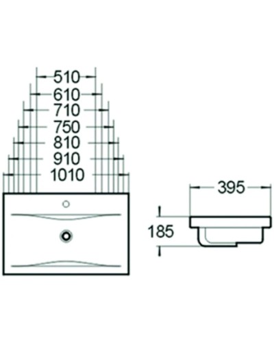 Раковина 101х39,5 см SantiLine SL-2101 (100)