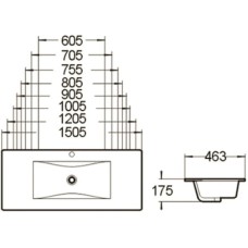 Раковина 120,5х46,3 см SantiLine SL-2102 (120)