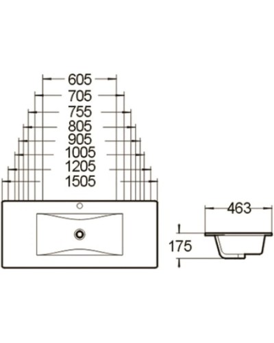 Раковина 120,5х46,3 см SantiLine SL-2102 (120)