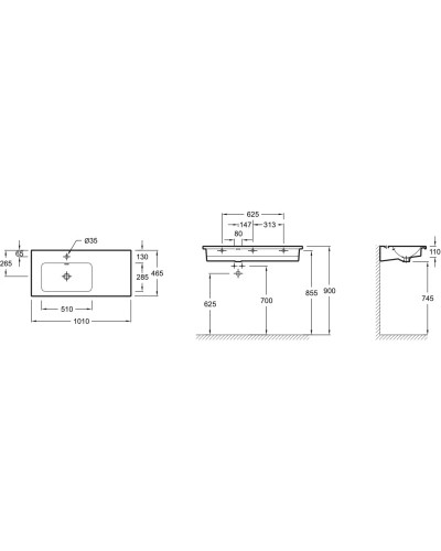 Раковина 101х46,5 см Jacob Delafon Vox XAC112K-Z-00