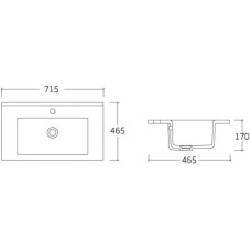Раковина 71,5х46,5 см Vincea VBS-13970