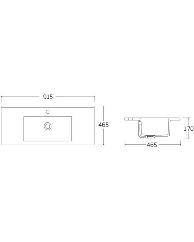 Раковина 91,5х46,5 см Vincea VBS-13990
