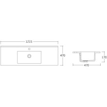 Раковина 121,5х47 см Vincea VBS-13120