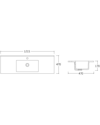 Раковина 121,5х47 см Vincea VBS-13120