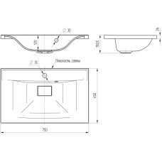 Раковина 75х45 см Vincea VCB-3M750W