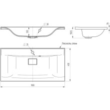 Раковина 90х45 см Vincea VCB-3M900W