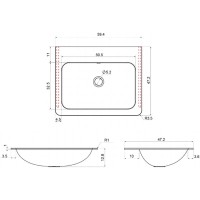Раковина 59,4х47,2 см Vincea VCB-2VP600W