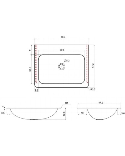 Раковина 59,4х47,2 см Vincea VCB-2VP600W