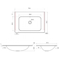 Раковина 79,4х47,2 см Vincea VCB-2VP800W