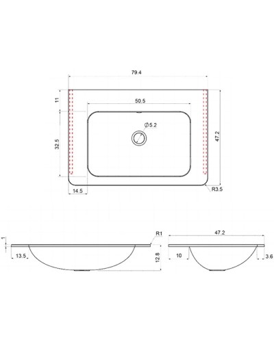 Раковина 79,4х47,2 см Vincea VCB-2VP800W