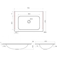 Раковина 79,4х47,2 см Vincea VCB-2VP800B