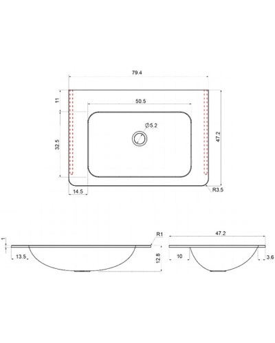 Раковина 79,4х47,2 см Vincea VCB-2VP800B