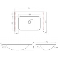 Раковина 79,4х47,2 см Vincea VCB-2VP800G