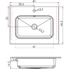 Раковина 61х46,5 см Vincea VCB-2N600W
