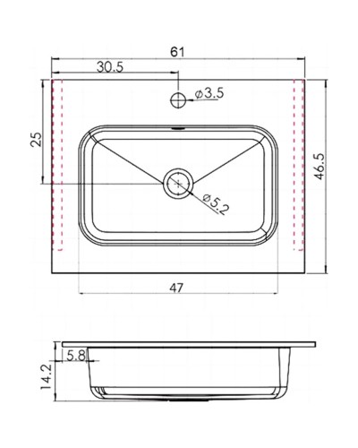 Раковина 61х46,5 см Vincea VCB-2N600W