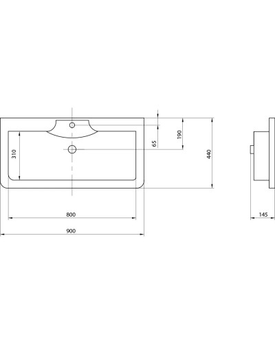 Раковина 90х44 см Акватон Сиена М 1A70623KSN010