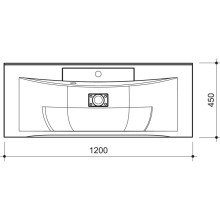 Раковина 120х45 см Caprigo Прима ПРМ 1200