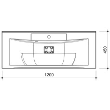 Раковина 120х45 см Caprigo Прима ПРМ 1200