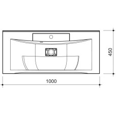 Раковина 100х45 см Caprigo Прима ПРМ 1000