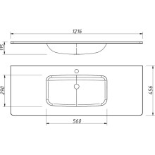 Раковина 121,6х45,6 см Caprigo Accord OW15-2215-R810