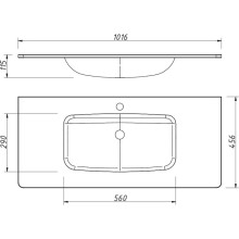 Раковина 101,6х45,6 см Caprigo Accord OW15-2221-R810