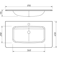 Раковина 81,6х45,6 см Caprigo Accord OW15-2212-R810