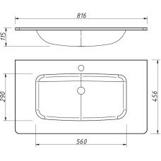 Раковина 81,6х45,6 см Caprigo Accord OW15-2212-R810