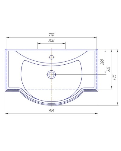 Раковина 81х47,5 см Caprigo Классик 800