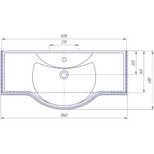 Раковина 106х48 см Caprigo Классик 1050